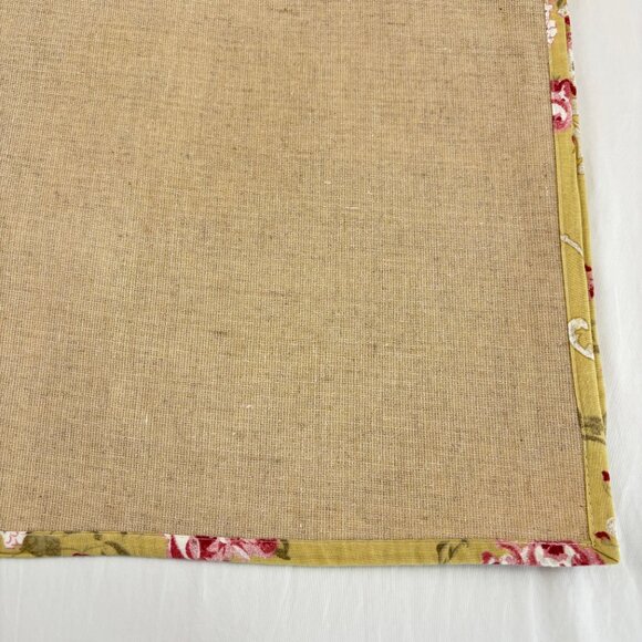 Ivy Hill Home Placemats Linen Blend Rectangular Floral Edge Set of 4 20x14 - Picture 2 of 9
